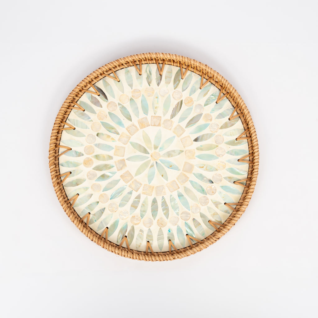 2 Piece Set of Round Serving Tray - Design B