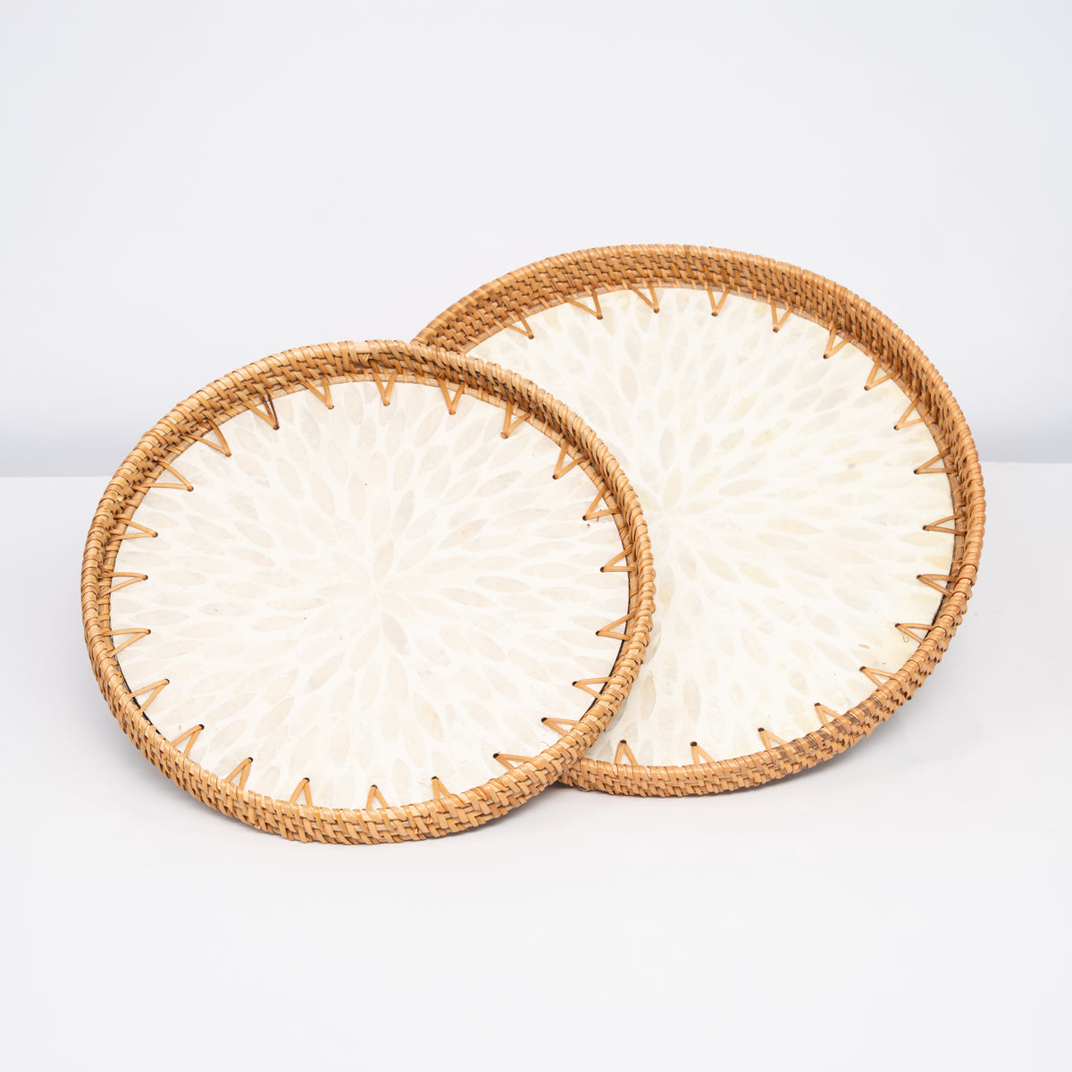 2 Piece Set of Round Serving Tray - Design C