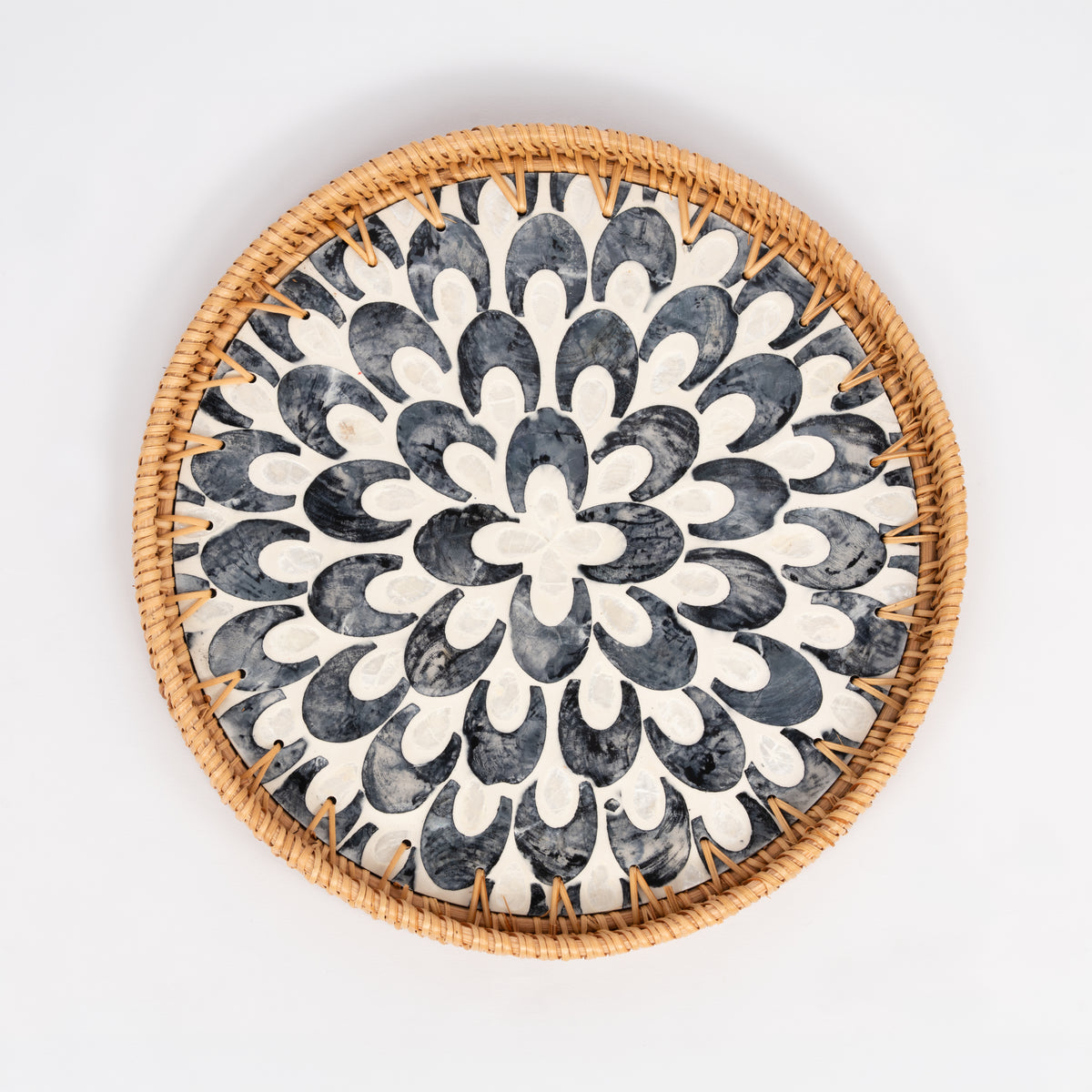 2 Piece Set of Round Serving Tray - Design E