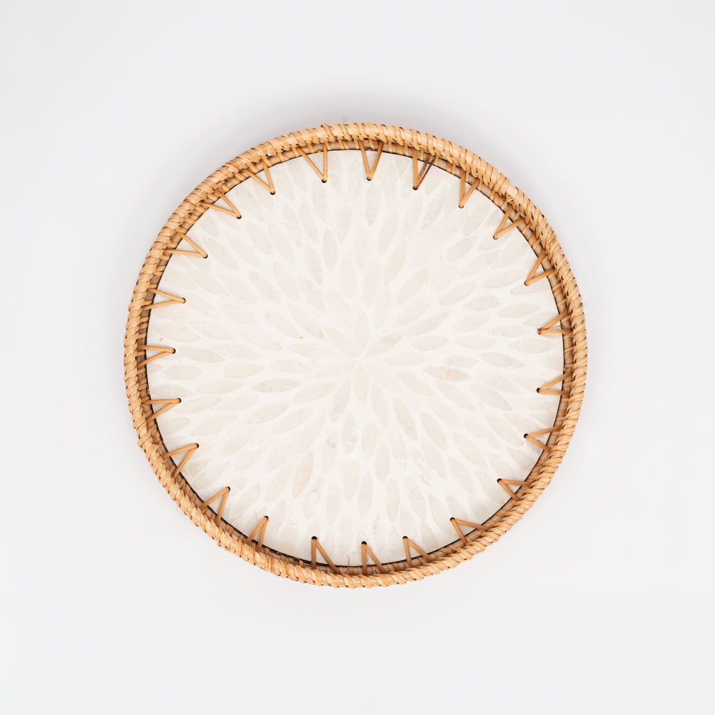 2 Piece Set of Round Serving Tray - Design C