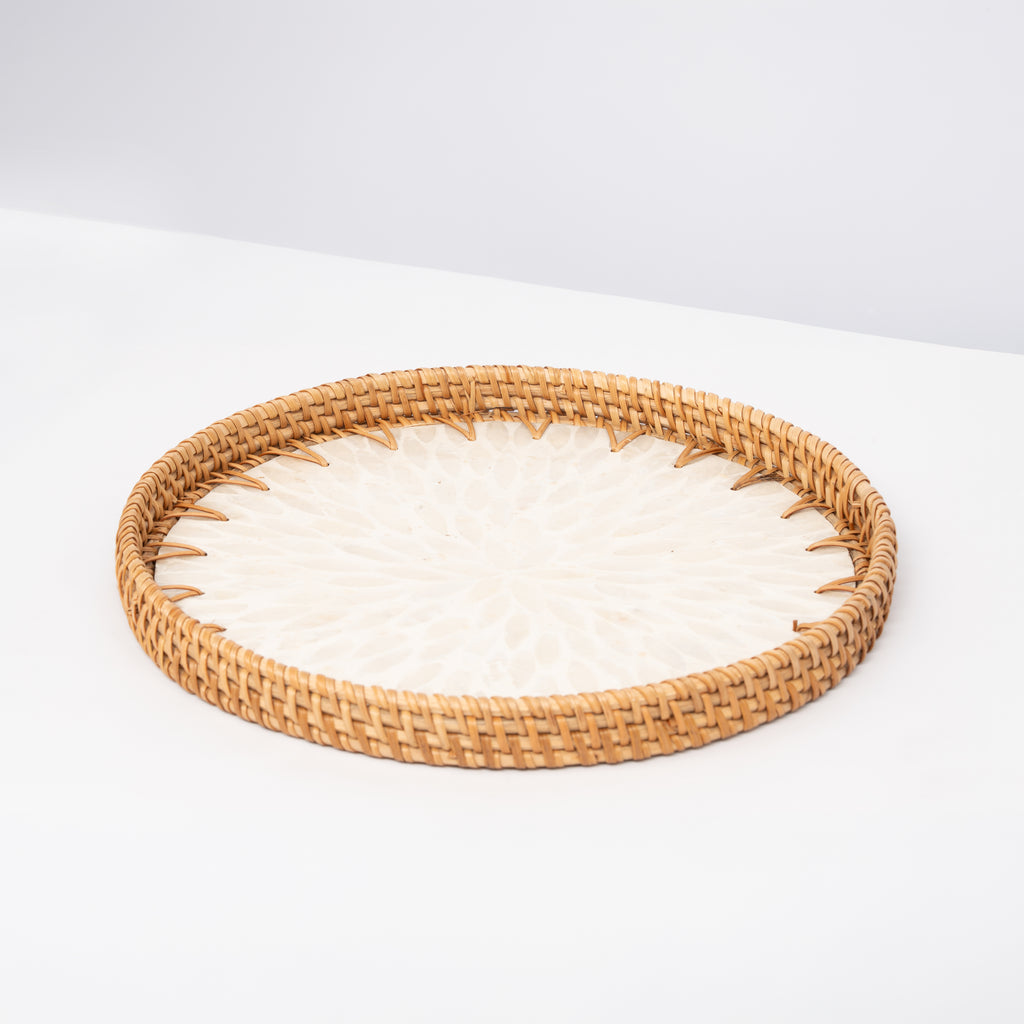 2 Piece Set of Round Serving Tray - Design C