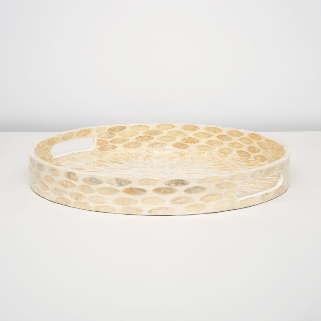 Round Mother of Pearl Tray - Design B