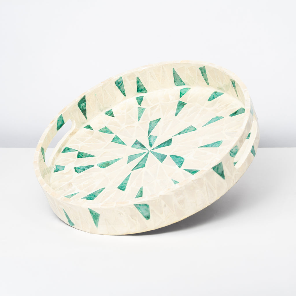 Round Mother of Pearl Tray - Design A