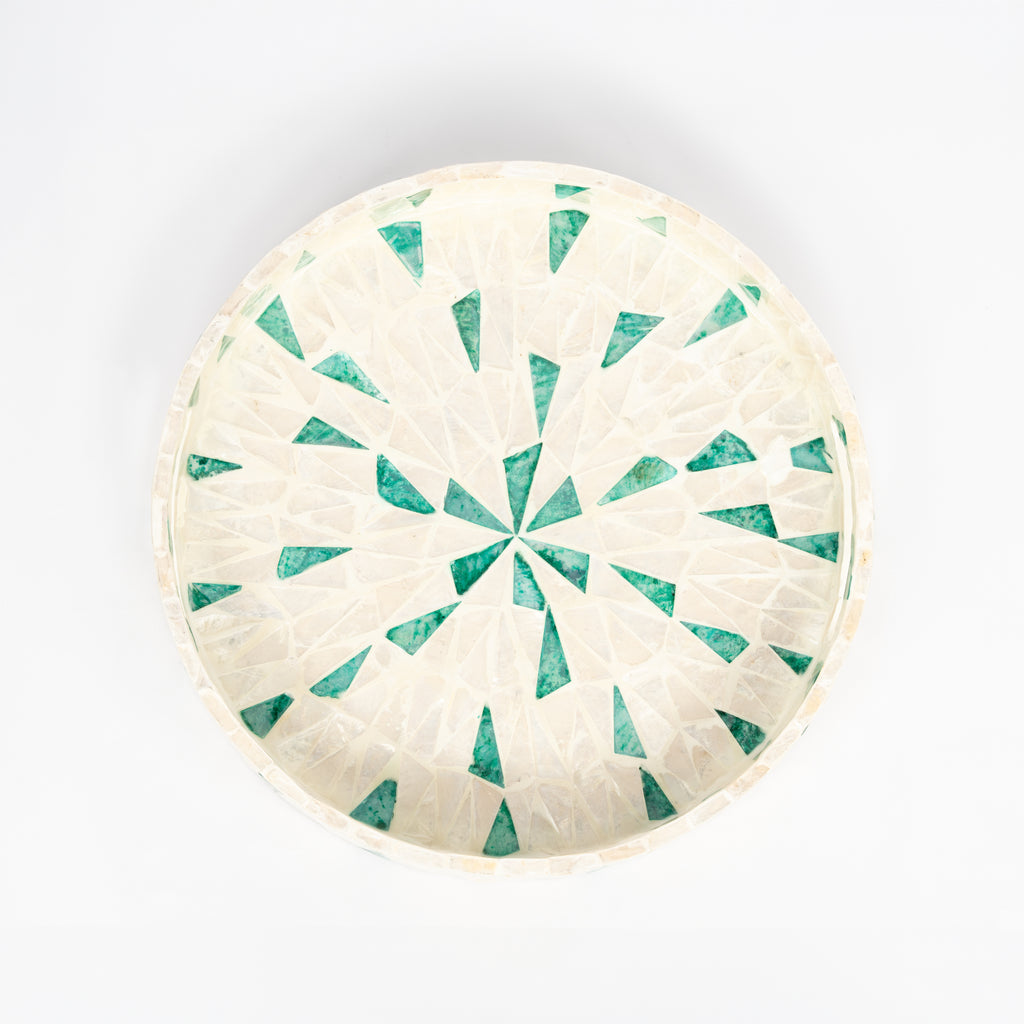 Round Mother of Pearl Tray - Design A